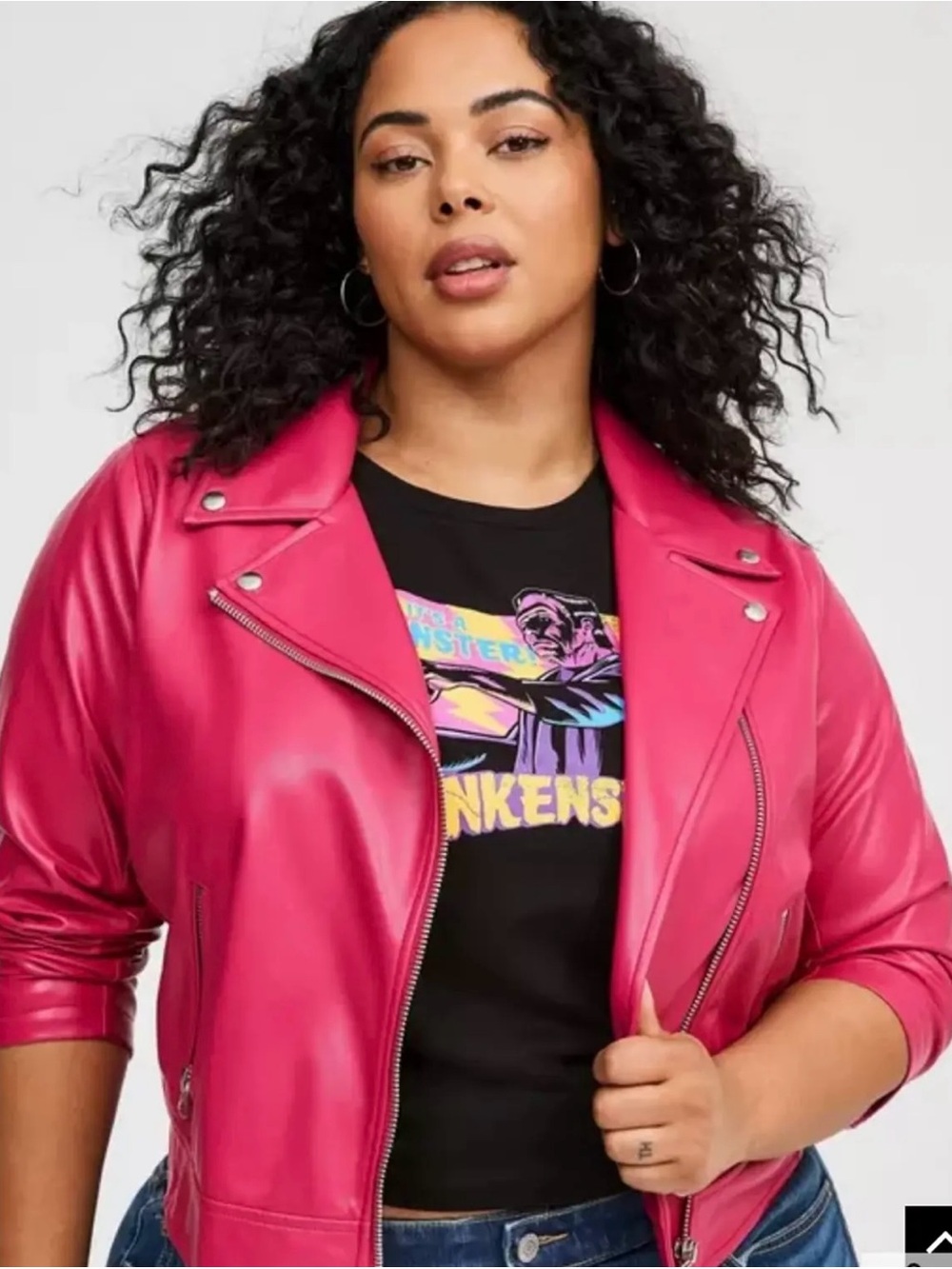 torrid Hot Pink Faux Leather Moto Jacket